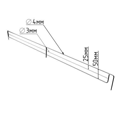 Ограждение small переднее, L-900 мм, H-50 мм, цинк